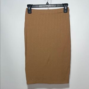 Forever 21 Tan Ribbed Pencil Skirt for Work